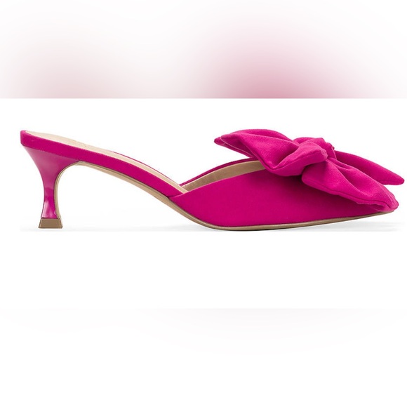 Chic Hot Pink Bow Heeled Mules Crown & Ivy size 9 - Picture 4 of 6